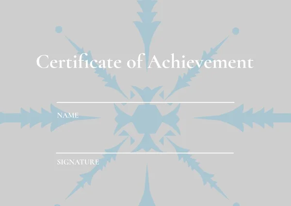 Certificate Achievement Copy Space Blue Floral Design Grey Background Certificate — Stock Photo, Image