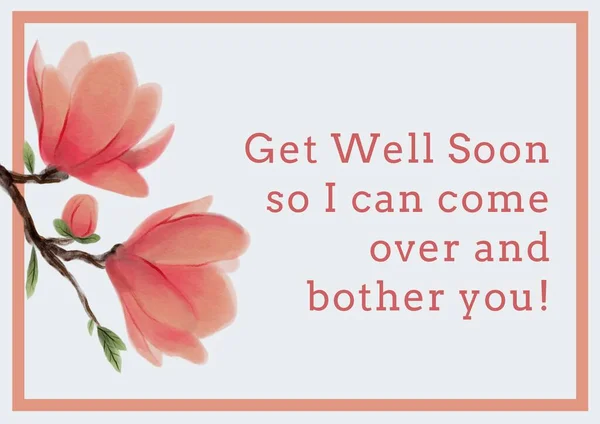 Composition Well Wishes Text Flowers Get Well Wishes Communication Concept — Stock Photo, Image