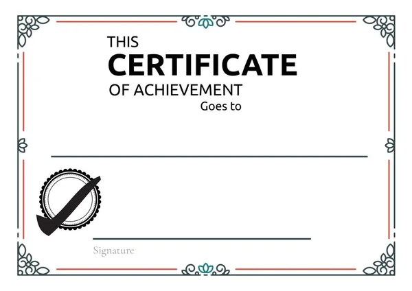 Шаблон Сертифіката Про Досягнення Декоративним Візерунком Рамки Простором Копіювання Концепція — стокове фото