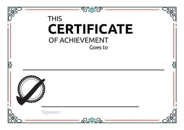 Template Certificate Achievement Decorative Frame Pattern Copy Space Certificate Template — Stock Photo, Image