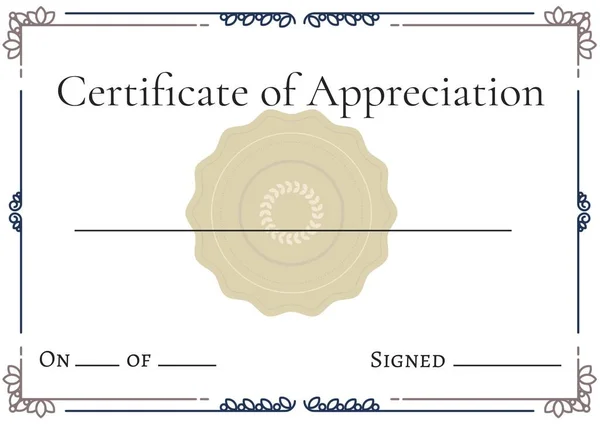 Certificate Appreciation Decorative Wreath Frame Pattern Copy Space Certificate Template — Stock Photo, Image