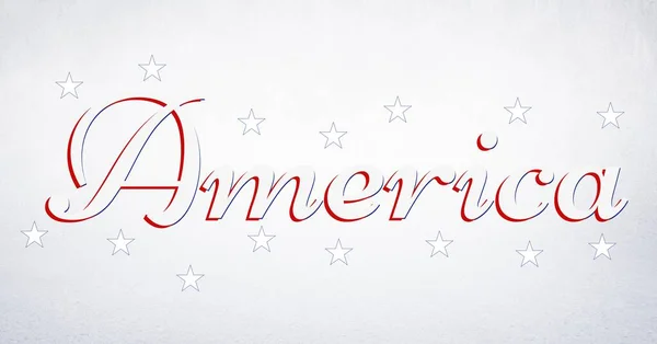 白い背景に複数の星に対するアメリカのテキストのデジタル生成された画像 アメリカ独立テンプレートの背景デザインコンセプト — ストック写真