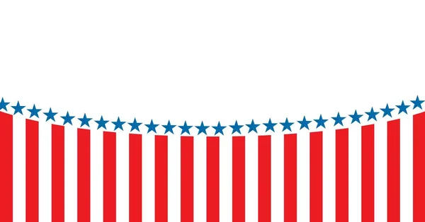 白い背景にアメリカ国旗の青い星と赤と白の縞模様の構成 愛国心独立お祝いのコンセプトデジタルで生成されたイメージ — ストック写真