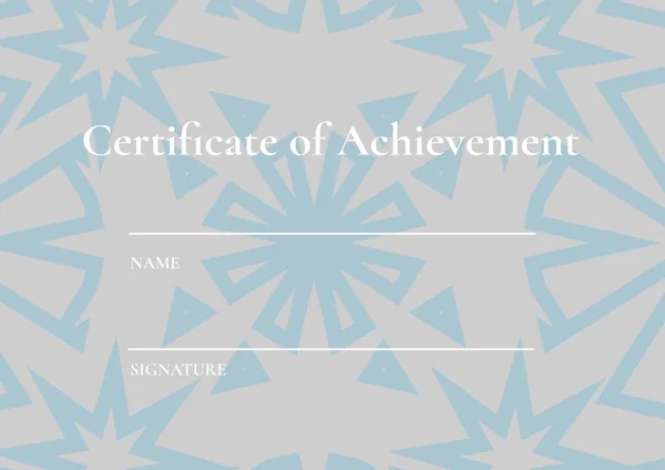 Certificate Achievement Copy Space Blue Floral Designs Grey Background Certificate — Stock Photo, Image