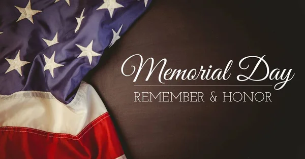 Composição Texto Memorial Dia Sobre Bandeira Americana Patriotismo Americano Memória — Fotografia de Stock