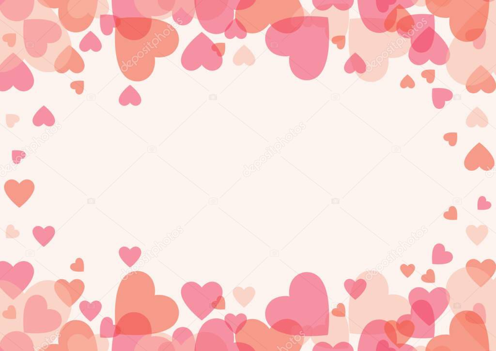 Composition of frame formed with hearts with copy space on cream background. writing background love valentine's day and colour concept digitally generated image.