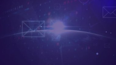 Dünya çapında bağlantı ve veri işleme ağının animasyonu. küresel bağlantılar, teknoloji ve dijital arayüz konsepti dijital olarak oluşturulmuş video.