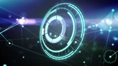Bağlantı ağları ile kapsam taramasının animasyonu. küresel ağlar, teknoloji ve bağlantılar konsepti dijital olarak oluşturulmuş video.