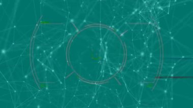 Bağlantılar ve veri işleme ağının animasyonu. küresel teknoloji ve ağ konsepti dijital olarak oluşturulmuş video.
