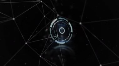 Bağlantı ağı ile kapsam taramasının animasyonu. küresel ağlar, teknoloji ve bağlantılar konsepti dijital olarak oluşturulmuş video.