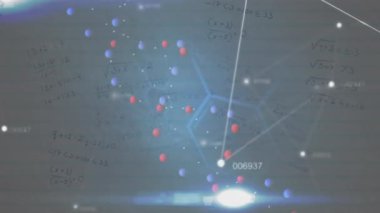 DNA iplikçiklerinin ve değişen numaraların animasyonu, gri arka planda tıbbi veri işleme. küresel bilim, araştırma, bağlantılar ve ağlar konsepti dijital olarak oluşturulmuş video.