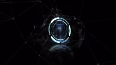 Mavi arkaplandaki dünya ile bağlantı ağının animasyonu. küresel ağlar ve bağlantılar, dijital arayüz konsepti dijital olarak oluşturulmuş video.