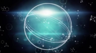 Bağlantı ağı ile kapsam taramasının animasyonu. küresel ağlar, teknoloji ve bağlantılar konsepti dijital olarak oluşturulmuş video.