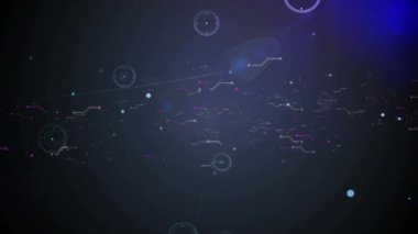 Bağlantı ağları ile kapsam taramasının animasyonu. küresel ağlar, teknoloji ve bağlantılar konsepti dijital olarak oluşturulmuş video.