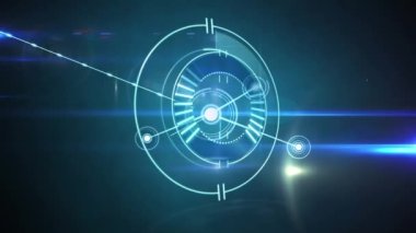 Veri işleme ve bağlantı ağı ile kapsam taramasının animasyonu. küresel ağlar, teknoloji ve bağlantılar konsepti dijital olarak oluşturulmuş video.