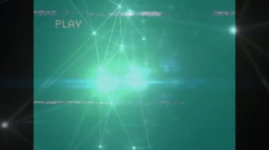 Dijital arayüz, bağlantılar ağı ve veri işleme ile oyun ekranının animasyonu. küresel teknoloji ve ağ konsepti dijital olarak oluşturulmuş video.