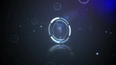 Bağlantı ağları ile kapsam taramasının animasyonu. küresel bilim, ağlar, teknoloji ve bağlantılar konsepti dijital olarak oluşturulmuş video.