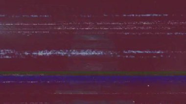 Kırmızı arkaplanda arıza olan dijital arayüz kaydının animasyonu. Veri işleme. küresel vintage bağlantılar ve dijital arayüz konsepti dijital olarak oluşturulmuş video.