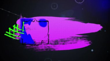 Parlayan ışığın üzerindeki bağlantı ağının animasyonu. küresel bağlantılar, teknoloji ve veri işleme kavramı dijital olarak oluşturulmuş video.