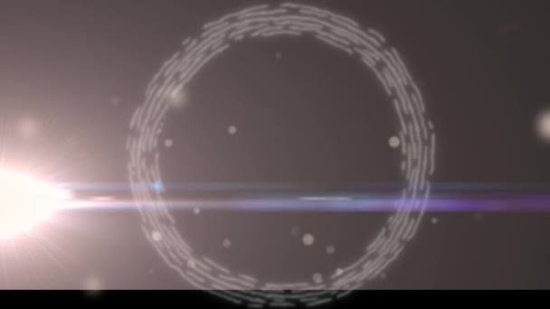 青い背景に星と輝く光でスコープスキャンのアニメーション 世界規模の接続技術とデジタルインターフェースの概念デジタルで生成されたビデオ — ストック動画
