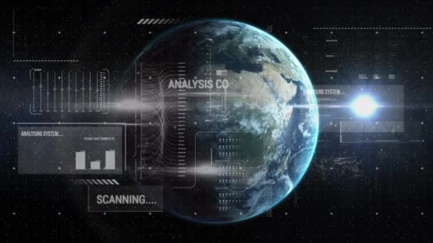 Animação Análise Processamento Dados Todo Mundo Negócio Global Redes Conexões — Vídeo de Stock