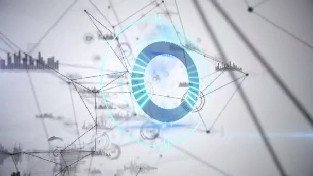 Animação Relógio Movendo Rapidamente Com Redes Conexões Conceito Global Ciência — Vídeo de Stock