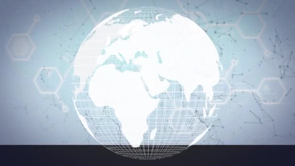 Animation Des Netzwerks Von Verbindungen Mit Dem Globalspinnen Globales Netzwerk — Stockvideo