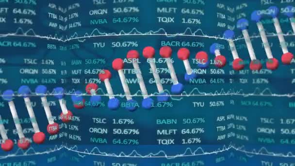 Κινούμενα Σχέδια Του Σκέλους Dna Που Περιστρέφονται Πάνω Από Την — Αρχείο Βίντεο