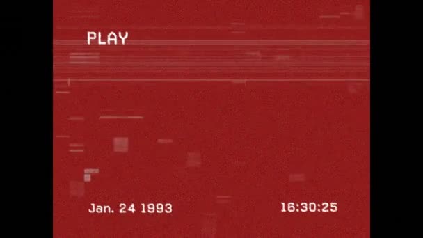 Animation Play Digital Interface Recording Screen Red Background Data Processing — Αρχείο Βίντεο