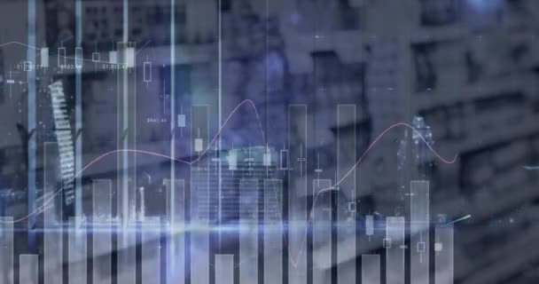 Animação Estatísticas Processamento Dados Sobre Prateleiras Loja Conceito Global Negócios — Vídeo de Stock