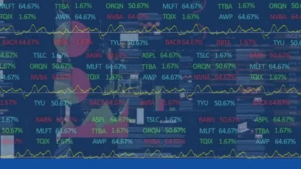 Κινούμενα Σχέδια Επεξεργασίας Χρηματοοικονομικών Δεδομένων Και Καταγραφής Στατιστικών Παγκόσμια Οικονομία — Αρχείο Βίντεο