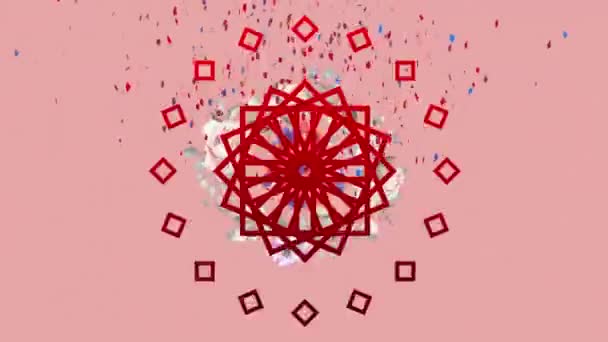 Animation Confettis Tombant Avec Des Fleurs Filantes Sur Fond Rose — Video