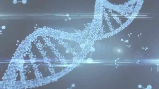 Animación Adn Moléculas Concepto Mundial Ciencia Investigación Tecnología Procesamiento Datos — Vídeos de Stock