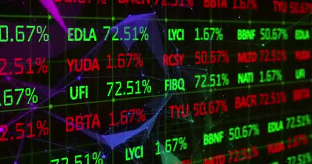 Animación Del Procesamiento Estadístico Del Procesamiento Datos Finanzas Globales Procesamiento — Vídeos de Stock
