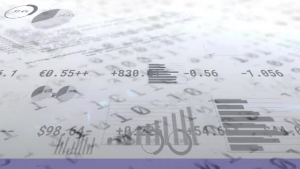 Animación Codificación Binaria Con Procesamiento Datos Financieros Tecnología Global Finanzas — Vídeo de stock