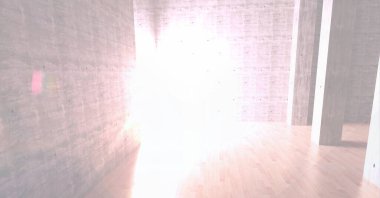 Arka plandaki depo stokuna karşı parlak bir ışık noktası. dağıtım hizmeti ve nakliye kavramı