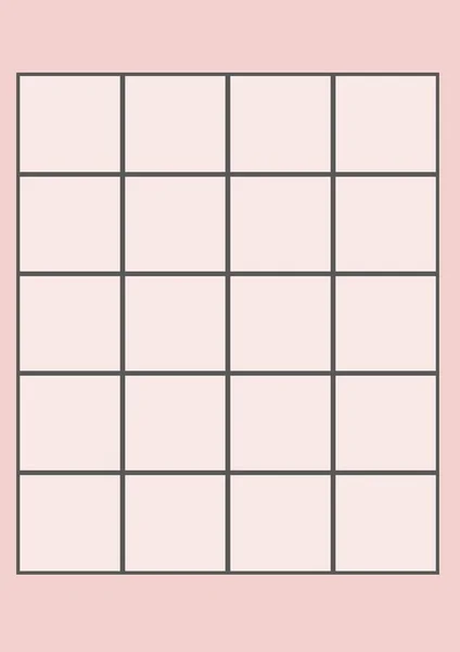 浅粉色背景上的褐色线正方形网格的组成 忠诚度令牌设计模板概念 数字图像生成 — 图库照片