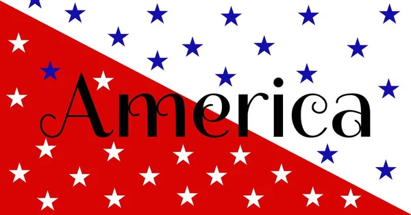 Digitally Generated Image America Text Multiple Stars White Red Background — Stock Photo, Image