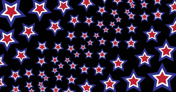 Состав Красных Белых Синих Звезд Заполняющих Черный Фон Патриотизм Независимость — стоковое фото