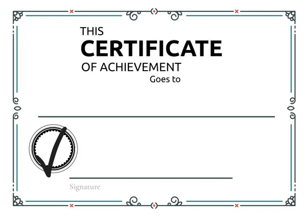 Шаблон Сертифіката Про Досягнення Декоративним Візерунком Рамки Простором Копіювання Концепція — стокове фото