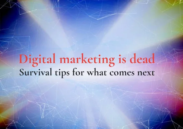 Složení Digitálního Marketingu Mrtvý Text Červené Černé Přes Síť Reflektory — Stock fotografie