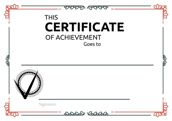 Template Certificate Achievement Decorative Frame Pattern Copy Space Certificate Template — Stock Photo, Image