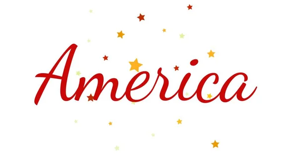 Digitally Generated Image America Text Multiple Stars White Background American — Stock Photo, Image