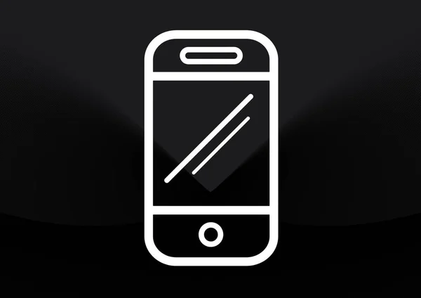 Sammansättning Smartphone Ikon Med Kopia Utrymme Svart Bakgrund Skrivbakgrund Teknik — Stockfoto