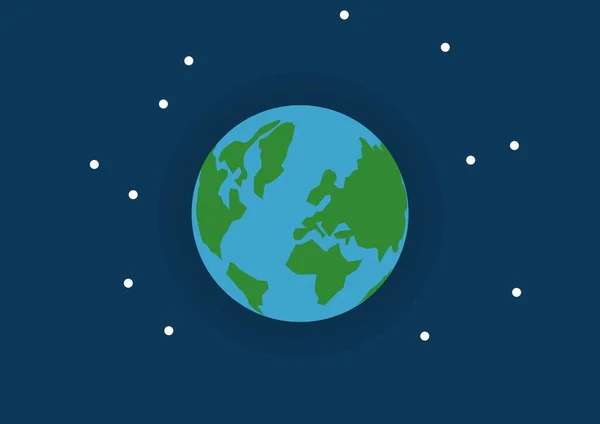 Sammansättning Planeten Jorden Med Stjärnor Blå Bakgrund Utrymme Och Resor — Stockfoto