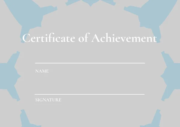 Certificate Achievement Copy Space Blue Floral Designs Grey Background Certificate — Stock Photo, Image