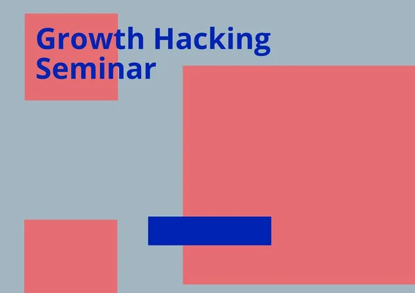 Kompozycja Wzrostu Hacking Tekst Seminarium Kolorze Niebieskim Różowe Prostokąty Niebieskim — Zdjęcie stockowe