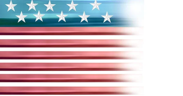 右に退色するアメリカ国旗の青と赤と白の縞模様に白い星の構成 愛国心独立お祝いのコンセプトデジタルで生成されたイメージ — ストック写真