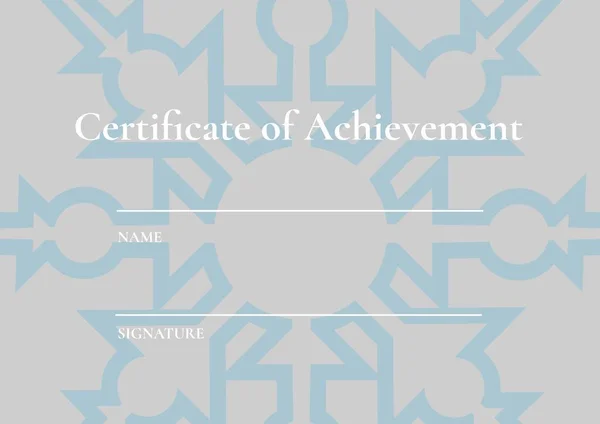 Certificado Logro Con Espacio Copia Contra Diseño Floral Azul Sobre — Foto de Stock
