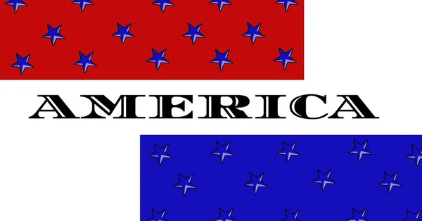 American Text Multiple Stars Red Blue Stripes White Background American — Stock Photo, Image